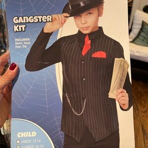 Child's Gangster Costume Kit with Red Accents